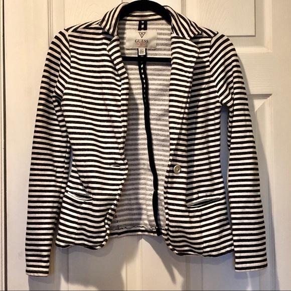 GUESS STRIPED SWEATER BLAZER JACKET SIZE XS - Picture 2 of 5